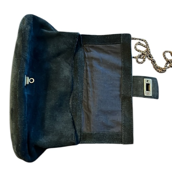 Free People Navy Suede Chain Link Cross Body purse - Picture 6 of 6